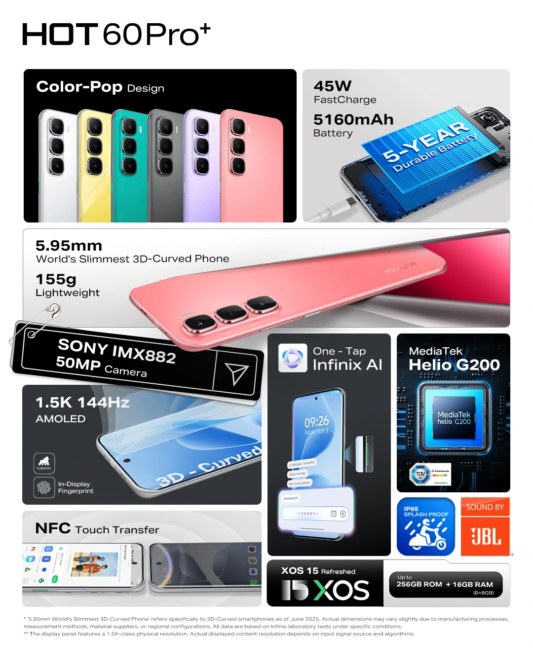 Infinix Hot 60 Pro+ 16GB(8+8)+256GB